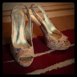 Awesome Audrey Brooke Cork Peep Toe Heels